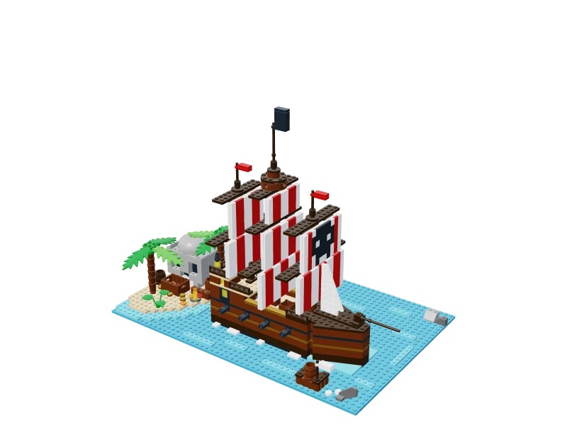The finished Pirate Ship model